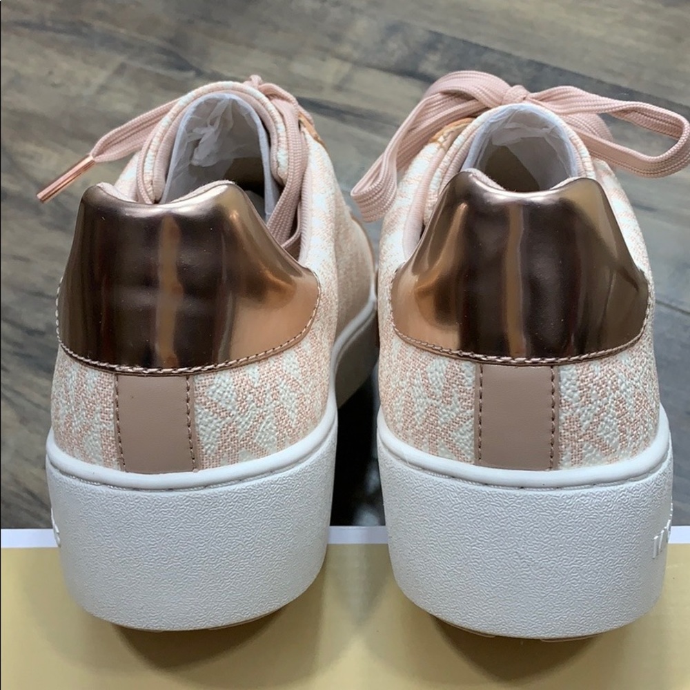 MICHAEL KORS POPPY LACE UP MINI MK LOGO PVC PINK - Picture 7 of 16